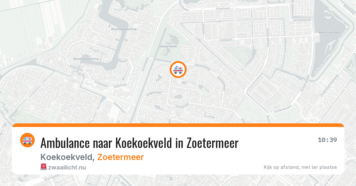 Ambulance naar Koekoekveld in Zoetermeer — 11 jul 2026