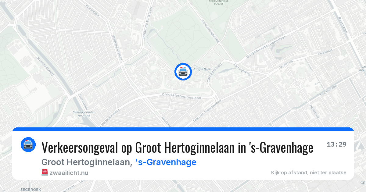 Verkeersongeval op Groot Hertoginnelaan in 's-Gravenhage — 8 jun 2026