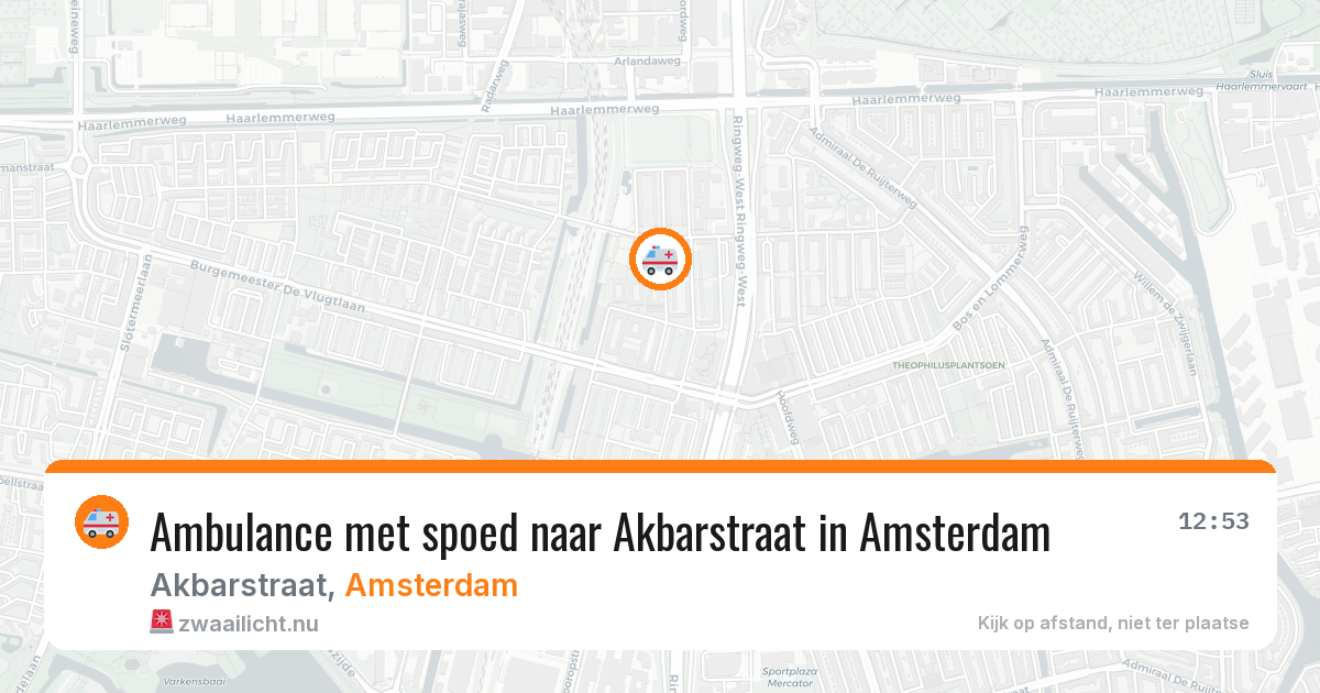 Ambulance met spoed naar Akbarstraat in Amsterdam — 3 jun 2026