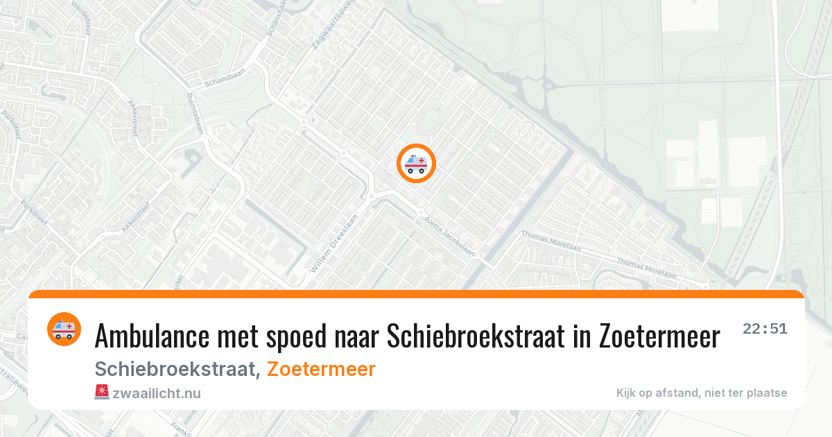 Ambulance met spoed naar Schiebroekstraat in Zoetermeer — 13 mei 2026