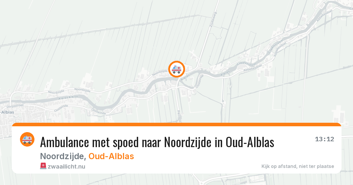 Ambulance met spoed naar Noordzijde in Oud-Alblas — 22 jul 2026