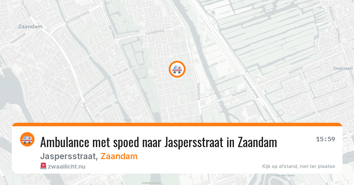Ambulance met spoed naar Jaspersstraat in Zaandam — 10 jul 2026