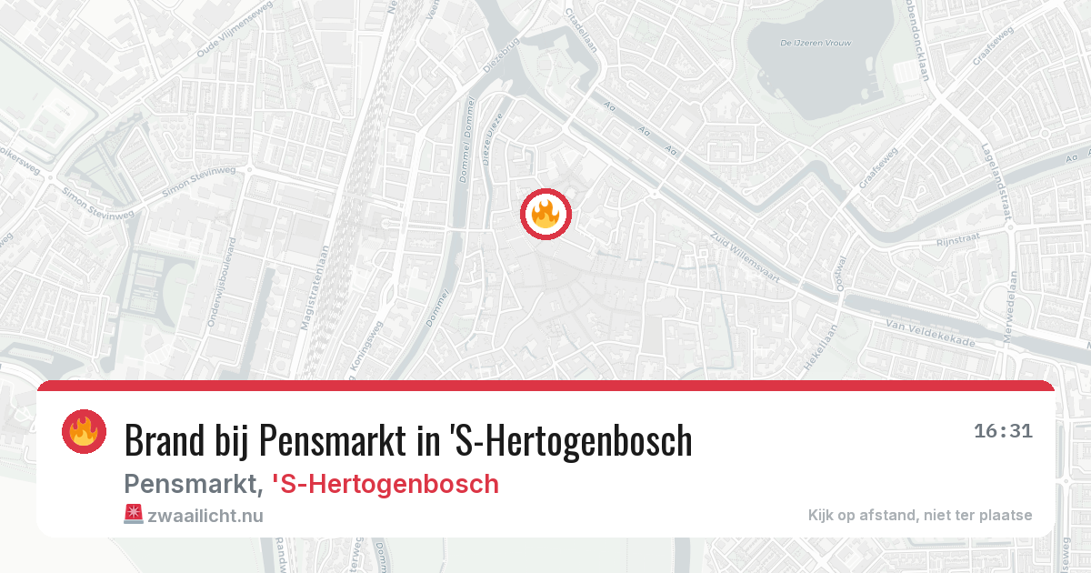 Brand bij Pensmarkt in 'S-Hertogenbosch — 18 jul 2026
