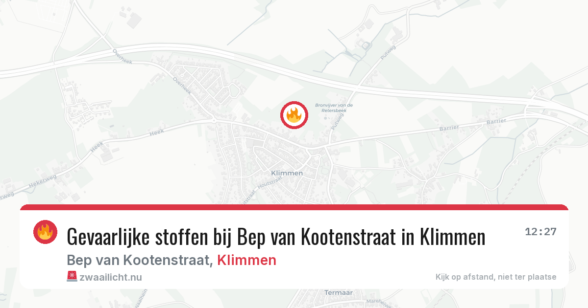 Gevaarlijke stoffen bij Bep van Kootenstraat in Klimmen — 26 mrt 2026