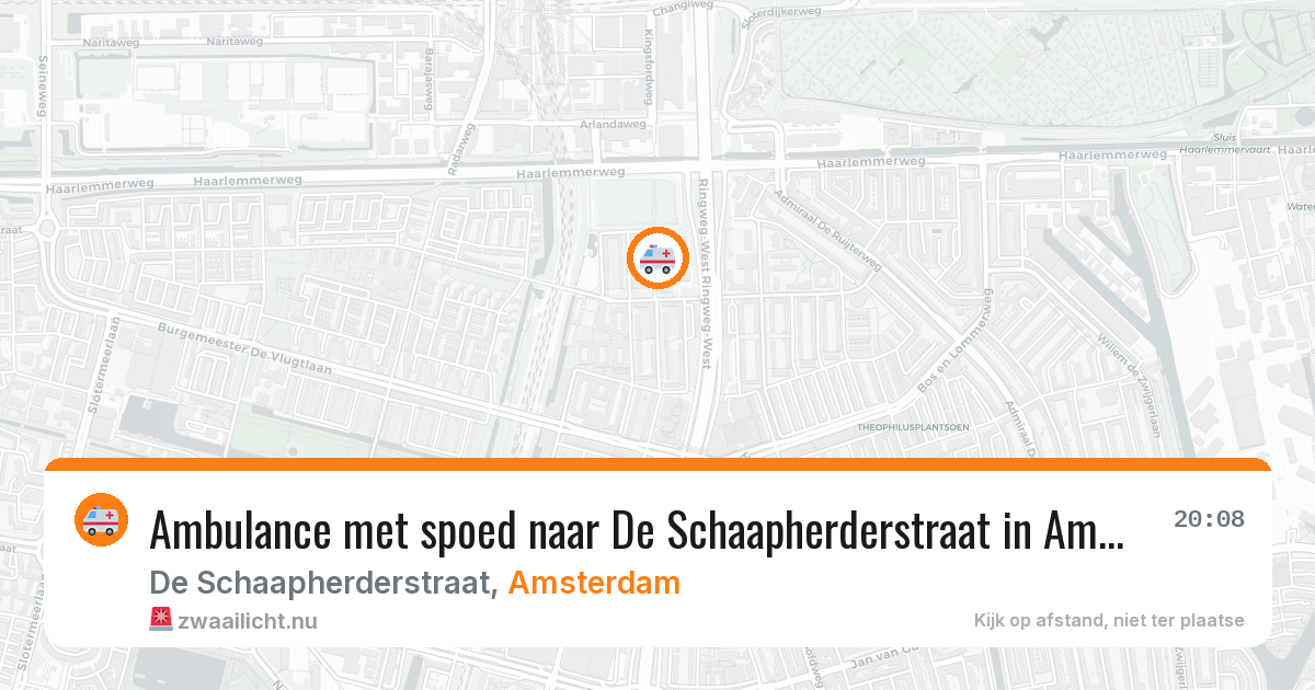 Ambulance met spoed naar De Schaapherderstraat in Amsterdam — 12 mei 2026