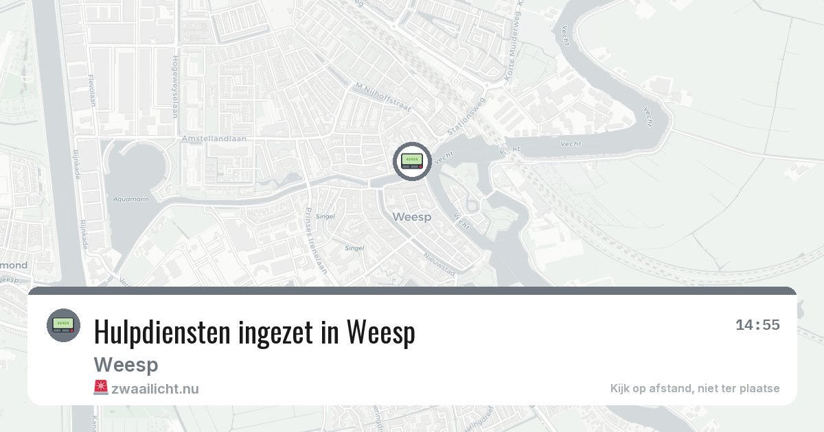 Hulpdiensten ingezet in Weesp — 18 mrt 2026 | 🚨 Zwaailicht.nu