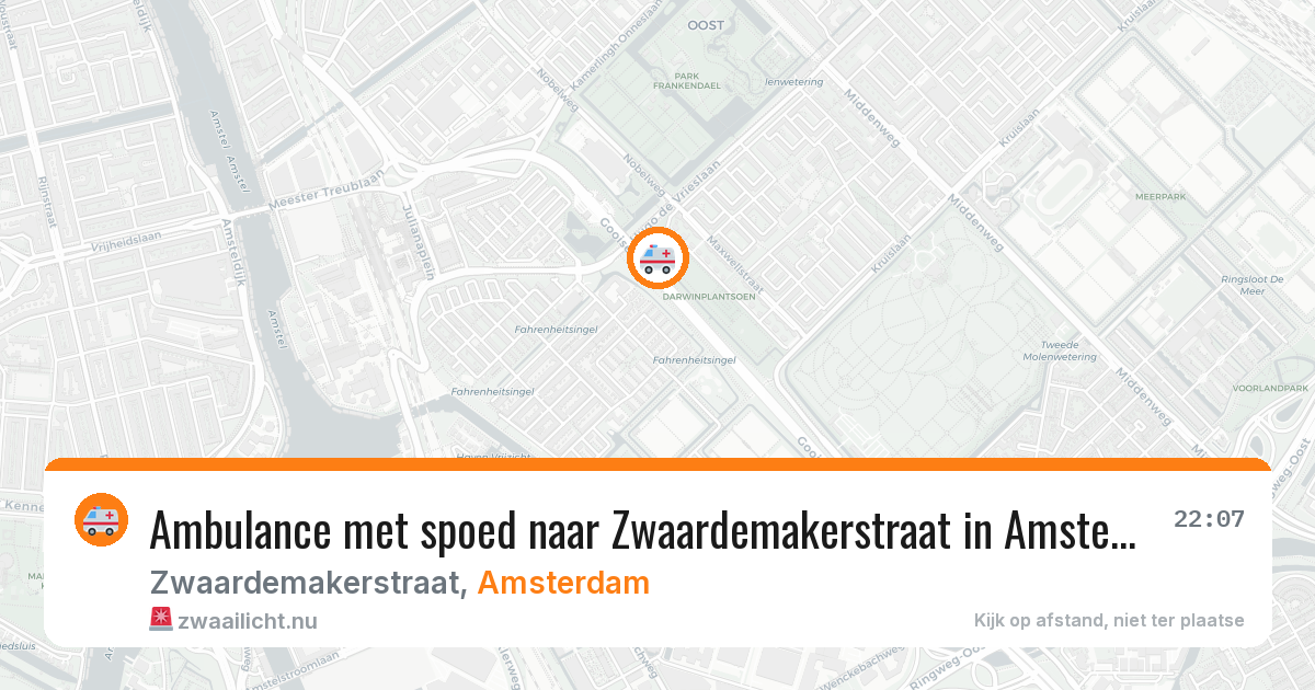 Ambulance met spoed naar Zwaardemakerstraat in Amsterdam — 7 apr 2026