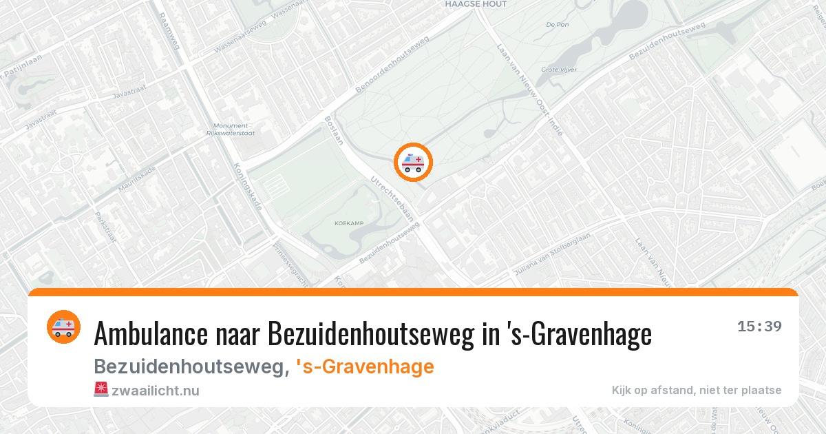 Ambulance naar Bezuidenhoutseweg in 's-Gravenhage — 16 mrt 2026