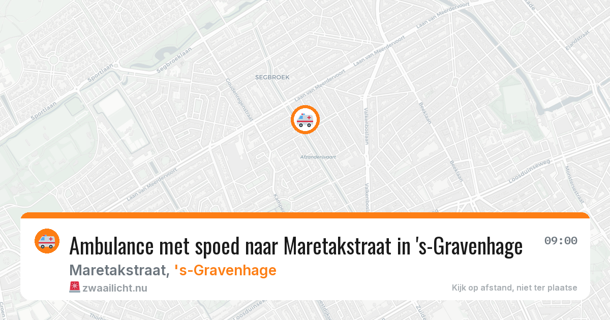 Ambulance met spoed naar Maretakstraat in 's-Gravenhage — 24 mei 2026