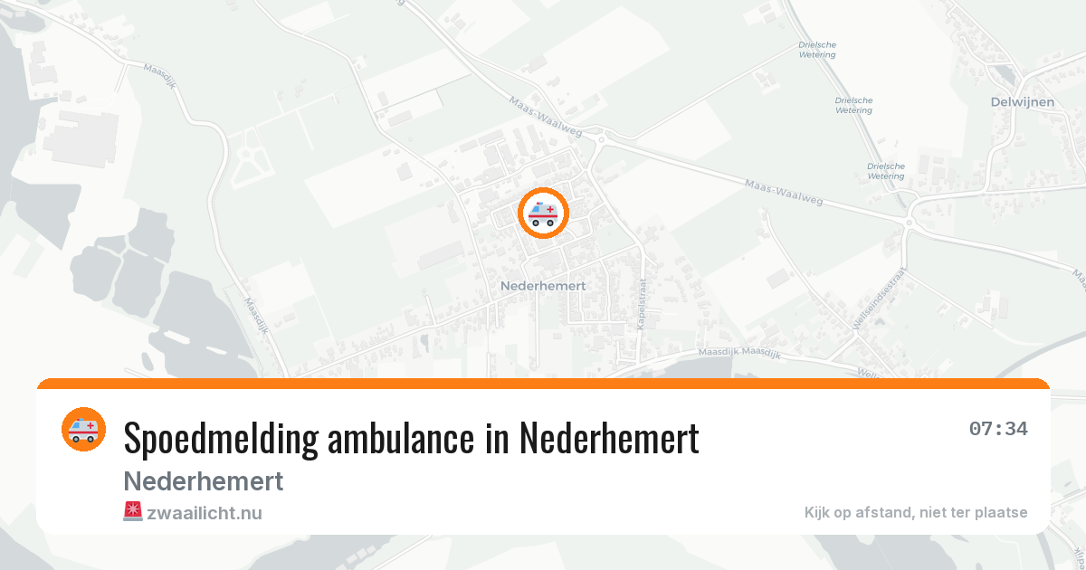 Spoedmelding ambulance in Nederhemert — 26 jul 2026