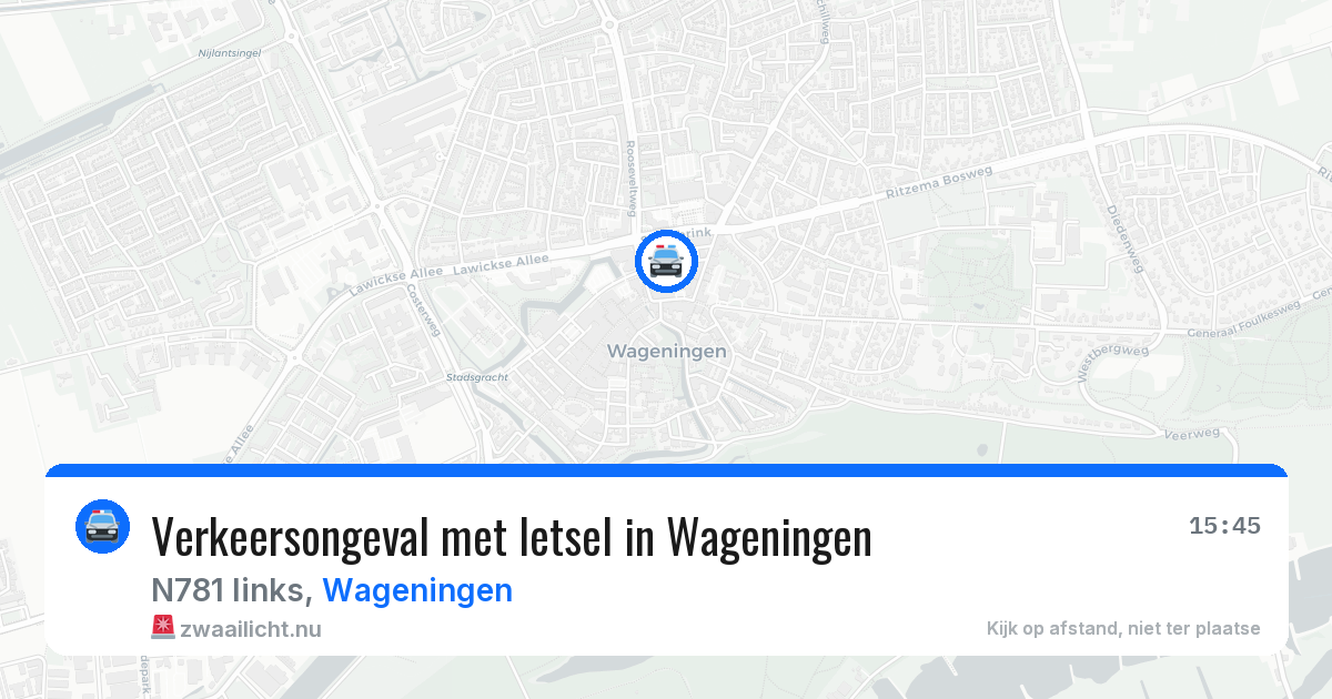 Verkeersongeval met letsel in Wageningen — 21 jul 2026