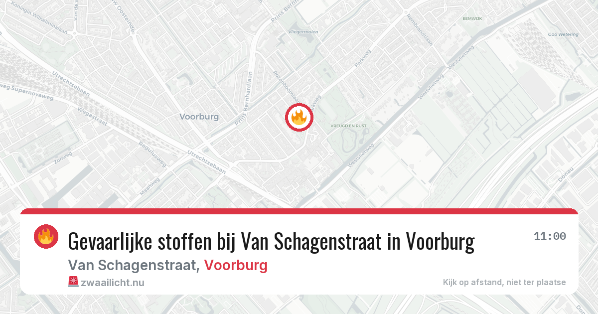 Gevaarlijke stoffen bij Van Schagenstraat in Voorburg — 18 jul 2026