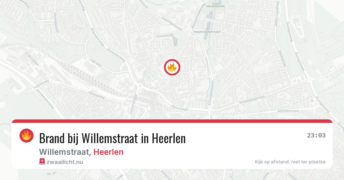 Brand bij Willemstraat in Heerlen — 25 jul 2026
