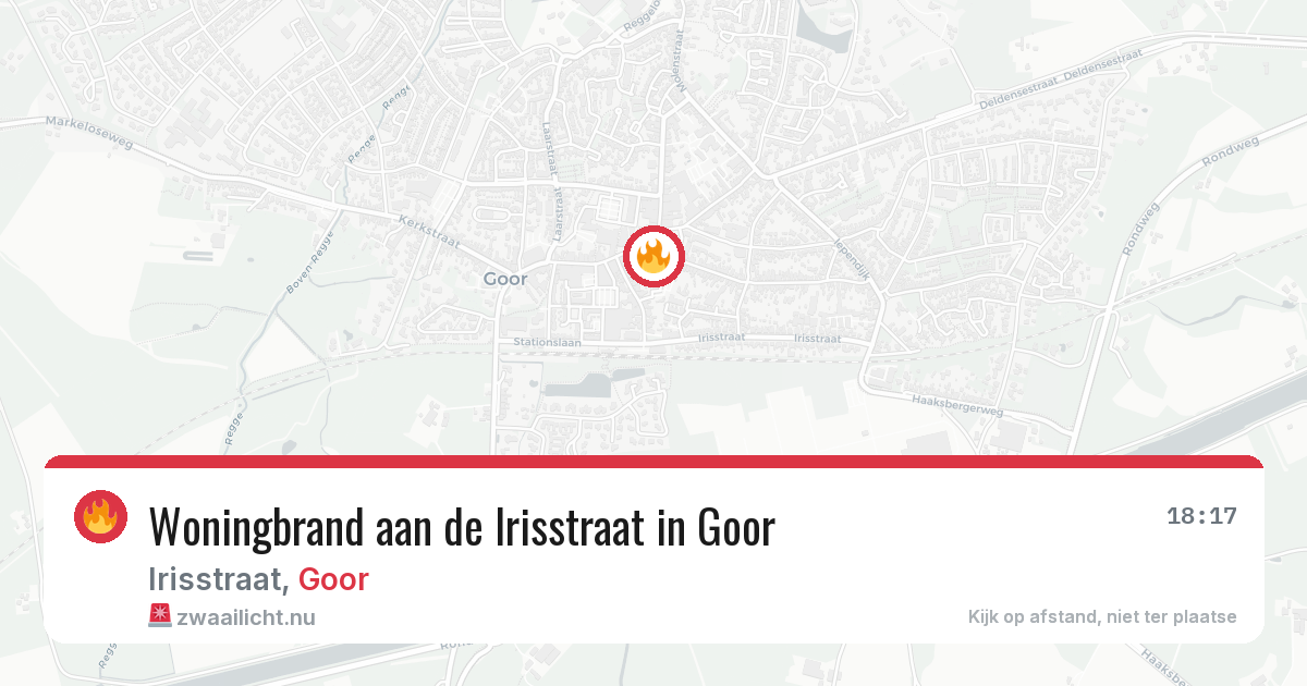 Woningbrand aan de Irisstraat in Goor — 29 mei 2026