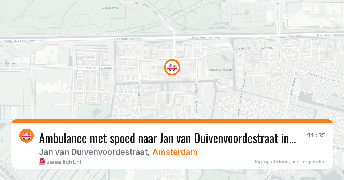 Ambulance met spoed naar Jan van Duivenvoordestraat in Amsterdam — 27 jul 2026
