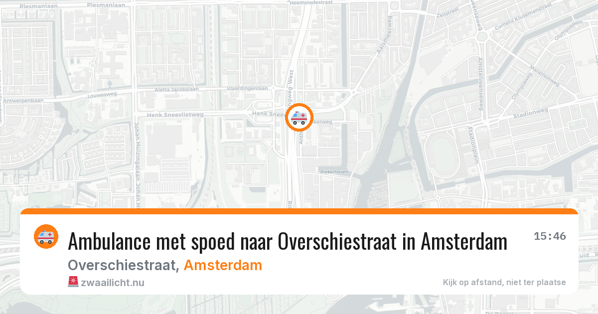 Ambulance met spoed naar Overschiestraat in Amsterdam — 8 jun 2026