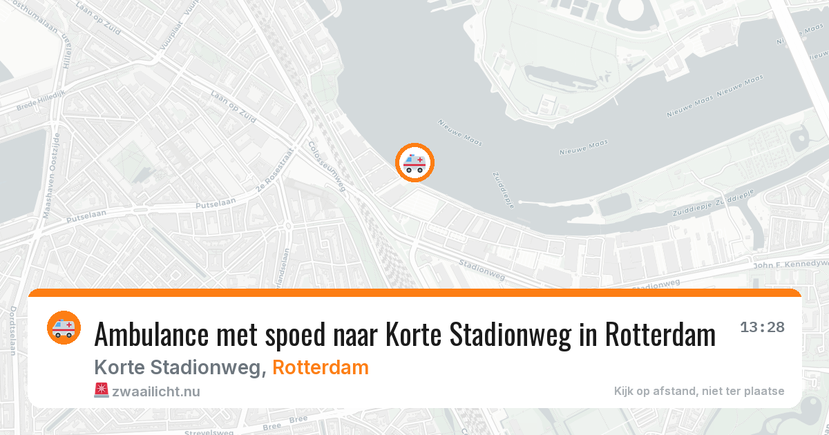 Ambulance met spoed naar Korte Stadionweg in Rotterdam — 22 mrt 2026
