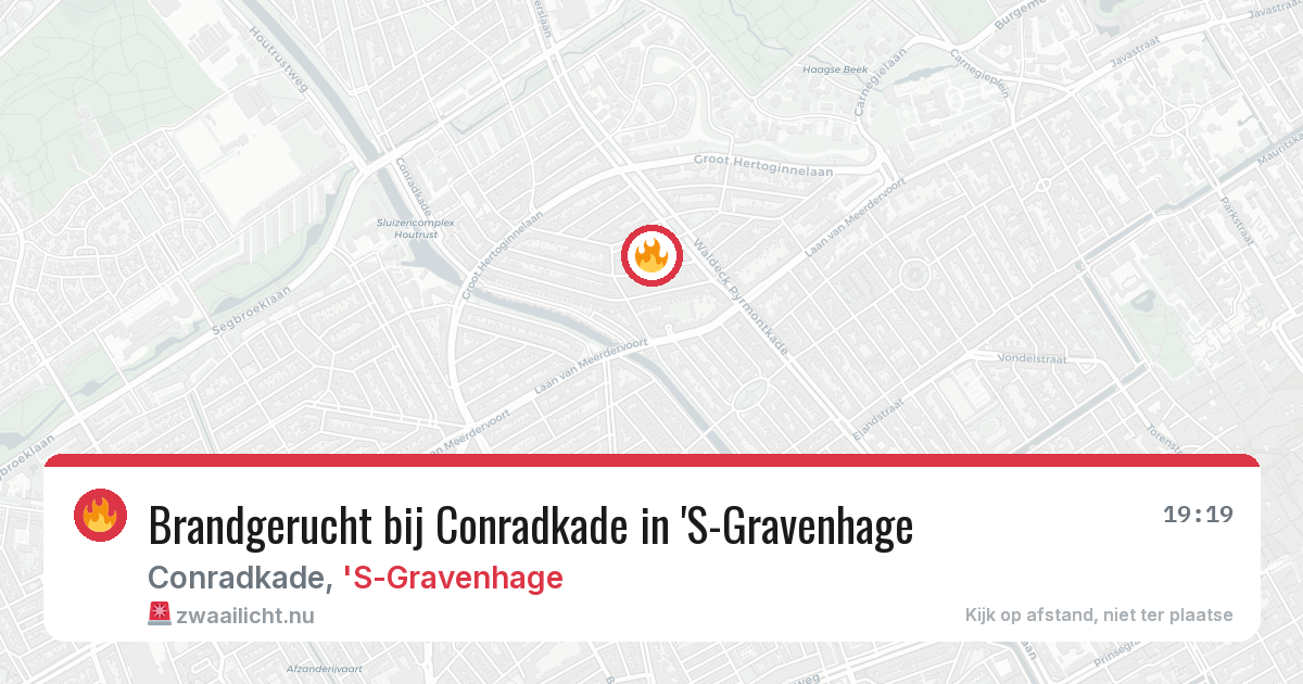 Brandgerucht bij Conradkade in 'S-Gravenhage — 24 mei 2026