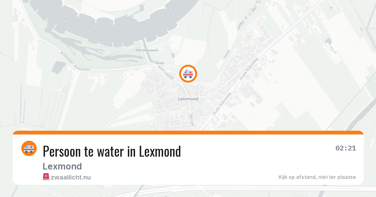 Persoon te water in Lexmond — 12 apr 2026