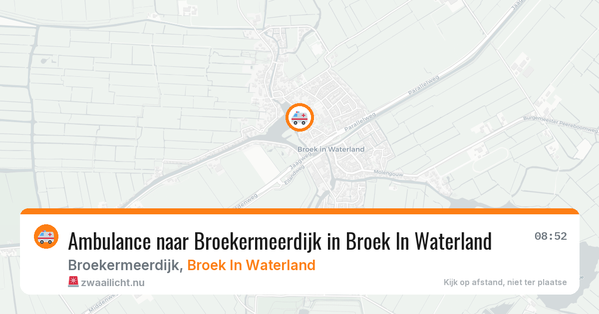 Ambulance naar Broekermeerdijk in Broek In Waterland — 21 jul 2026