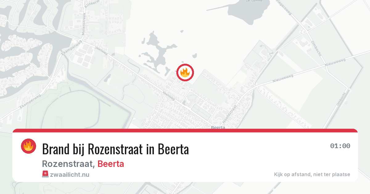 Brand bij Rozenstraat in Beerta — 1 apr 2026