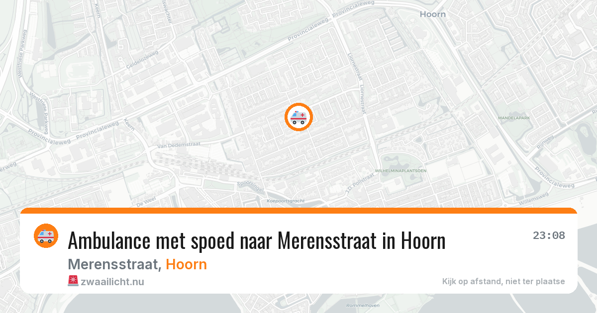 Ambulance met spoed naar Merensstraat in Hoorn — 15 jul 2026
