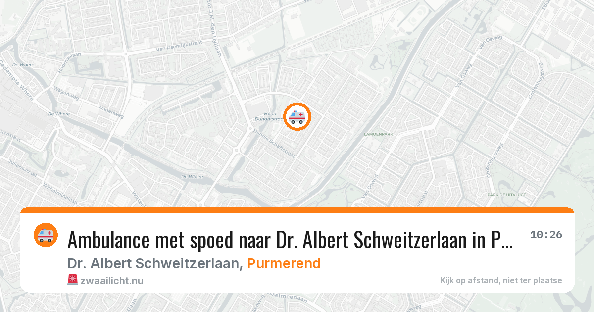 Ambulance met spoed naar Dr. Albert Schweitzerlaan in Purmerend — 22 jul 2026