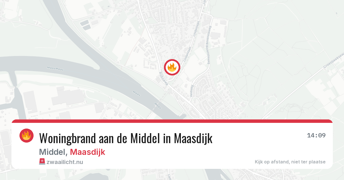 Woningbrand aan de Middel in Maasdijk — 13 jul 2026