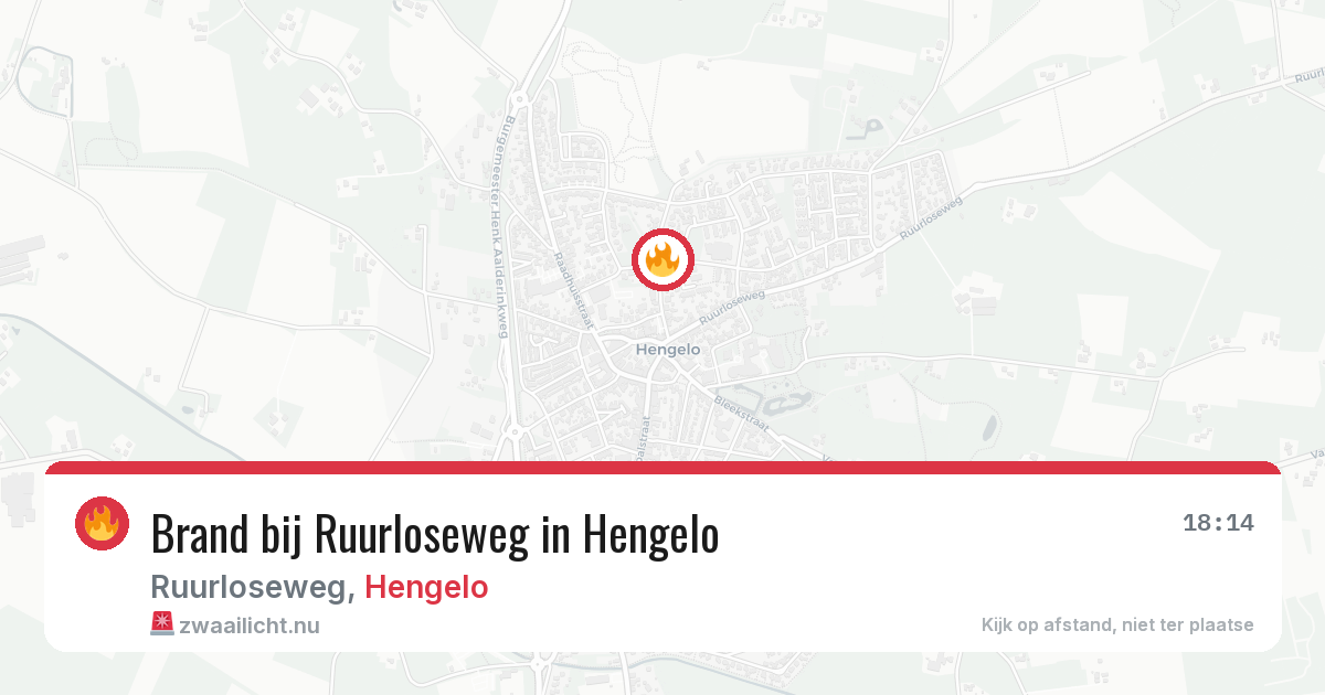 Brand bij Ruurloseweg in Hengelo — 31 mei 2026