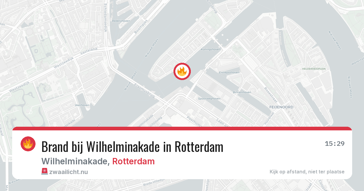 Brand bij Wilhelminakade in Rotterdam — 11 mrt 2026