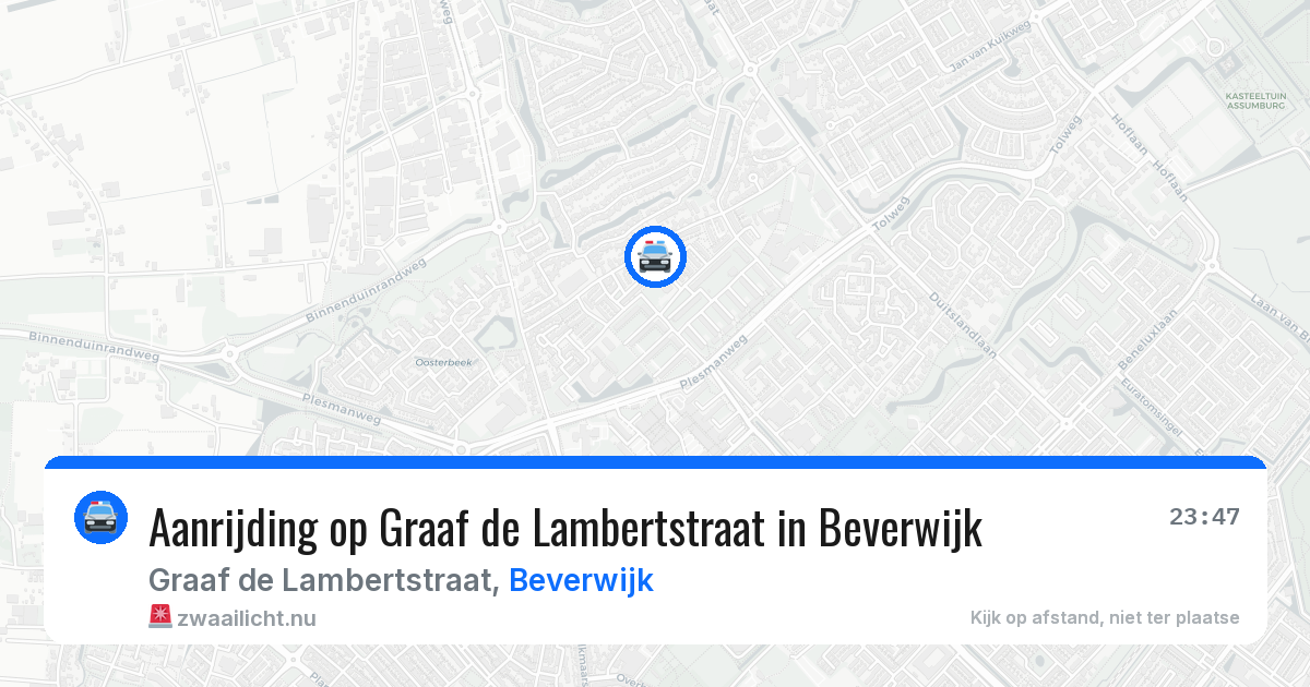 Aanrijding op Graaf de Lambertstraat in Beverwijk — 28 mei 2026