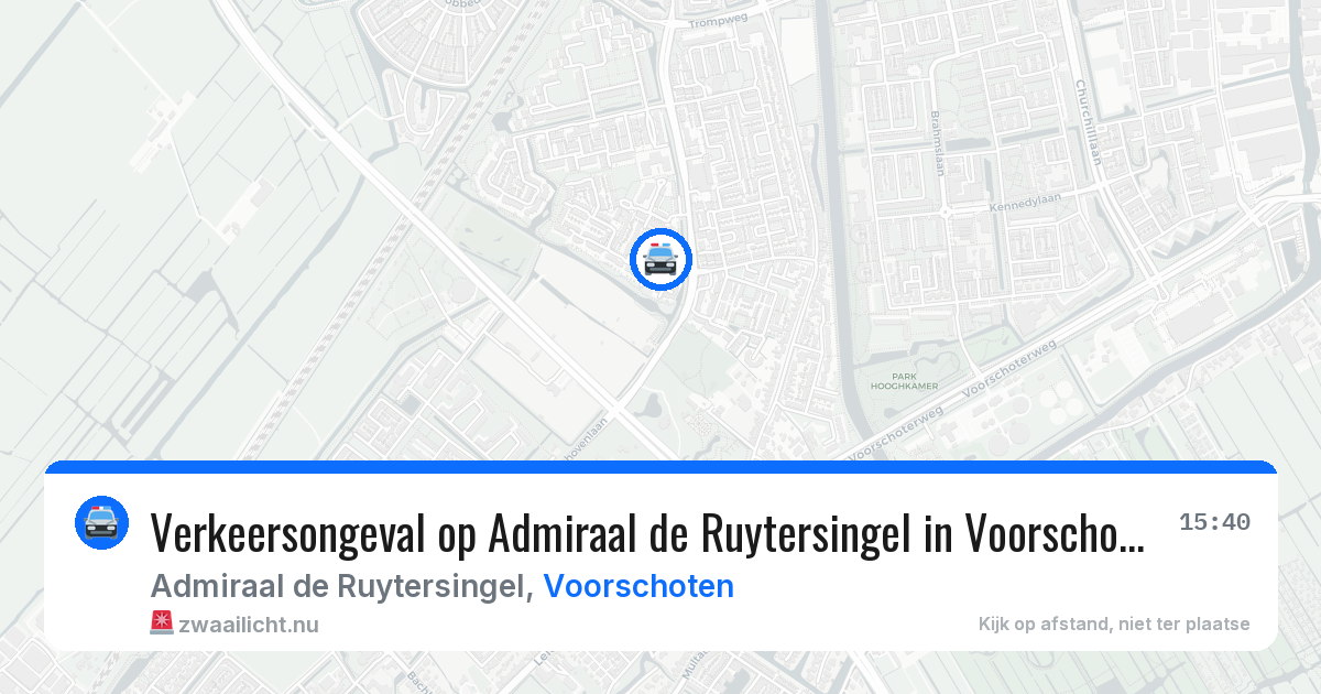 Verkeersongeval op Admiraal de Ruytersingel in Voorschoten — 6 mei 2026