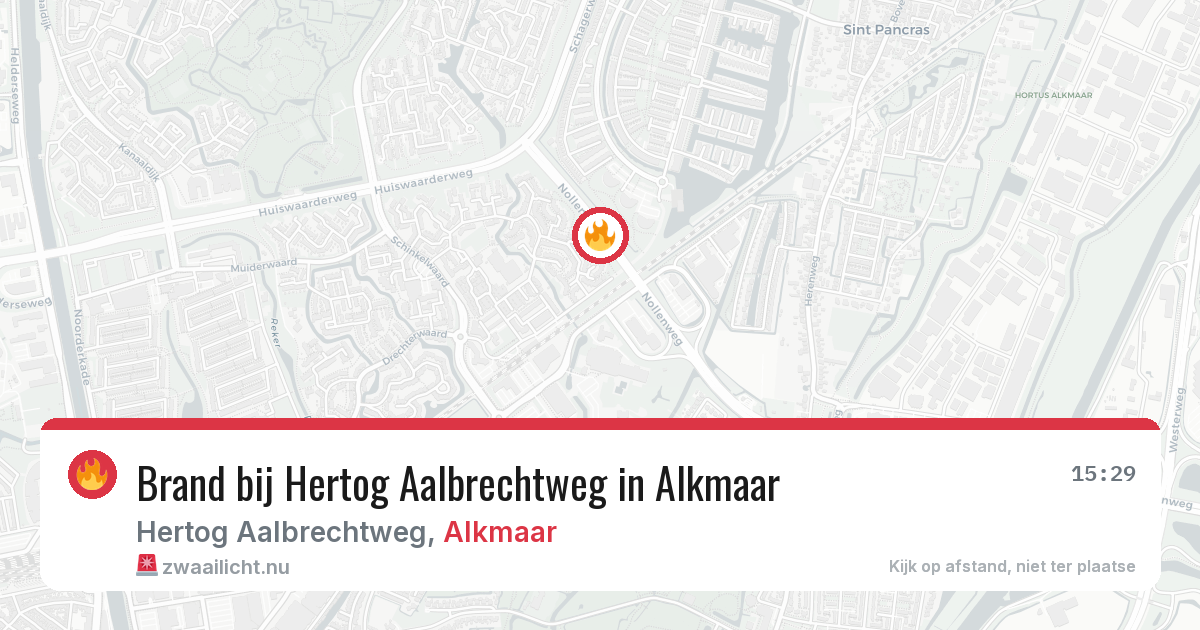 Brand bij Hertog Aalbrechtweg in Alkmaar — 14 jul 2026