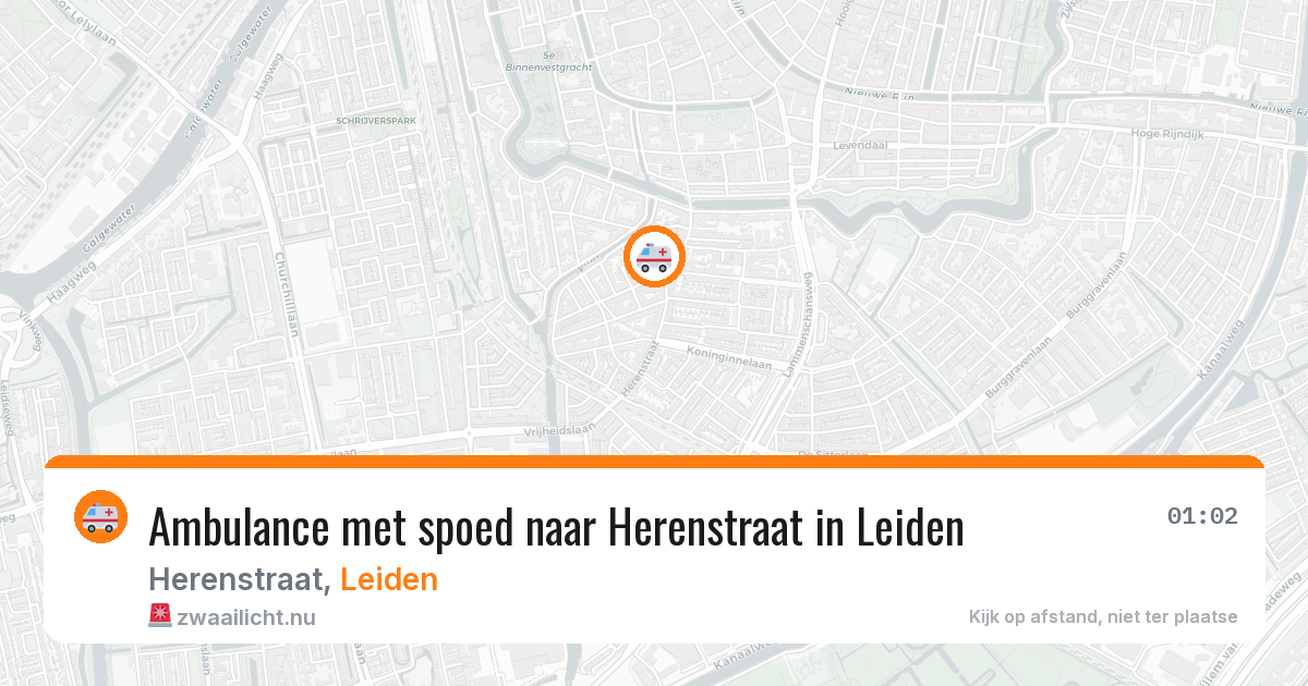 Ambulance met spoed naar Herenstraat in Leiden — 21 mrt 2026
