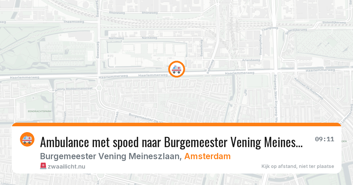 Ambulance met spoed naar Burgemeester Vening Meineszlaan in Amsterdam — 1 jun 2026
