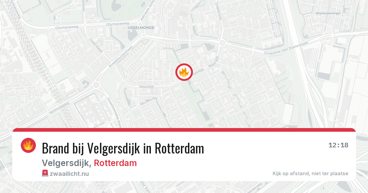 Brand bij Velgersdijk in Rotterdam — 20 apr 2026