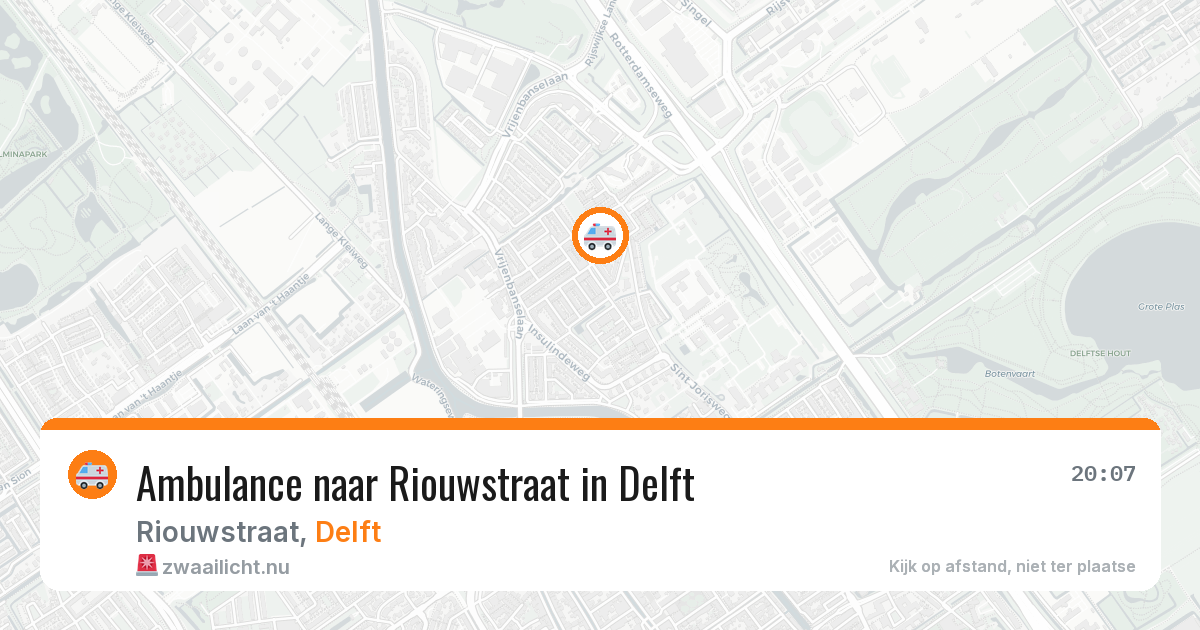Ambulance naar Riouwstraat in Delft — 16 jul 2026