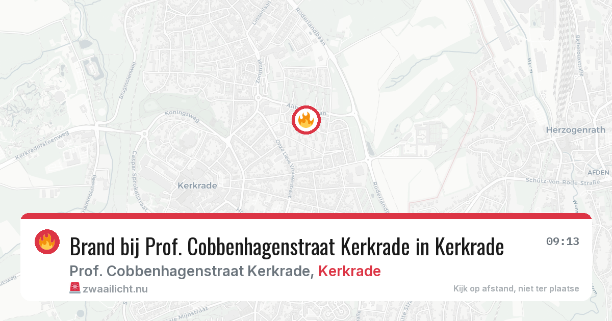Brand bij Prof. Cobbenhagenstraat Kerkrade in Kerkrade — 21 jul 2026