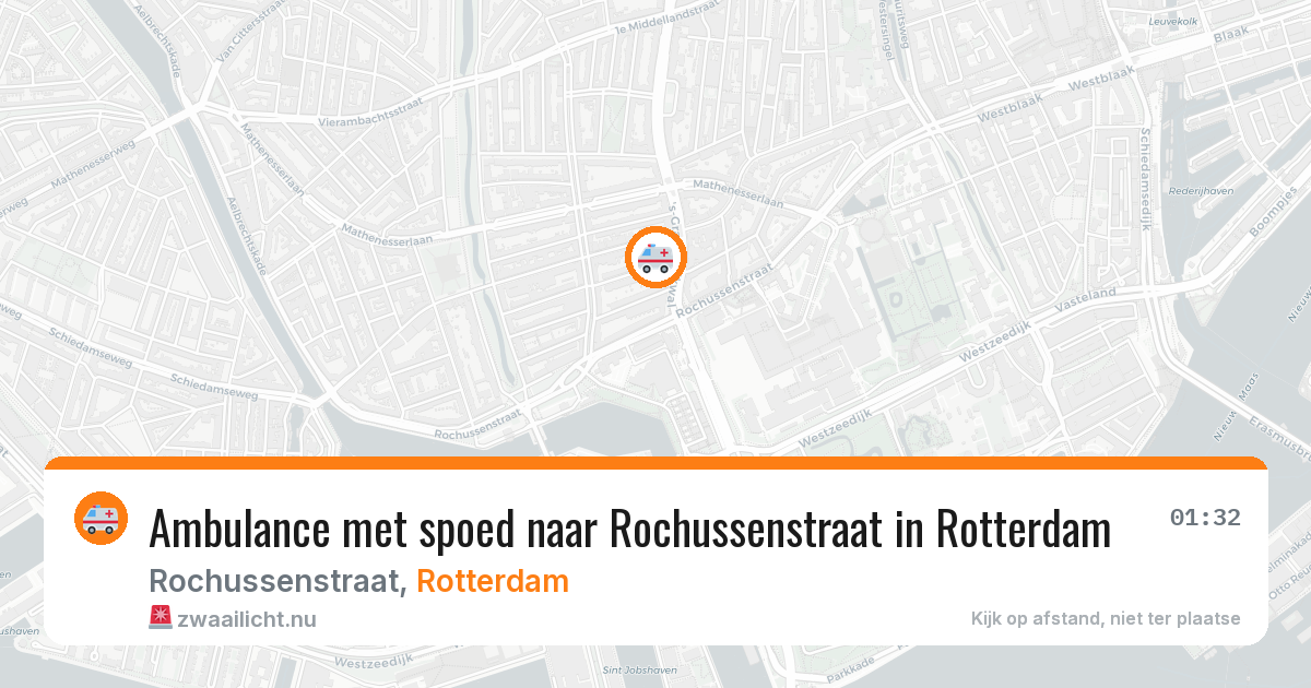 Ambulance met spoed naar Rochussenstraat in Rotterdam — 25 mei 2026
