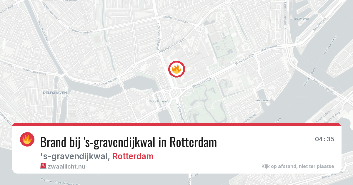Brand bij 's-gravendijkwal in Rotterdam — 1 jun 2026