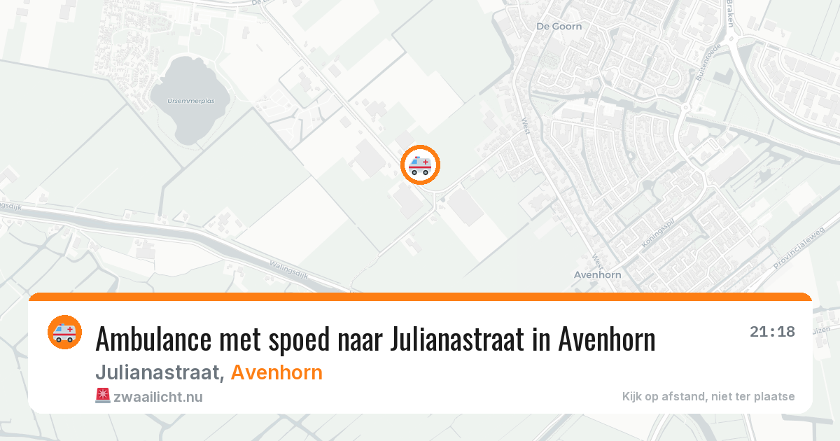 Ambulance met spoed naar Julianastraat in Avenhorn — 25 mei 2026