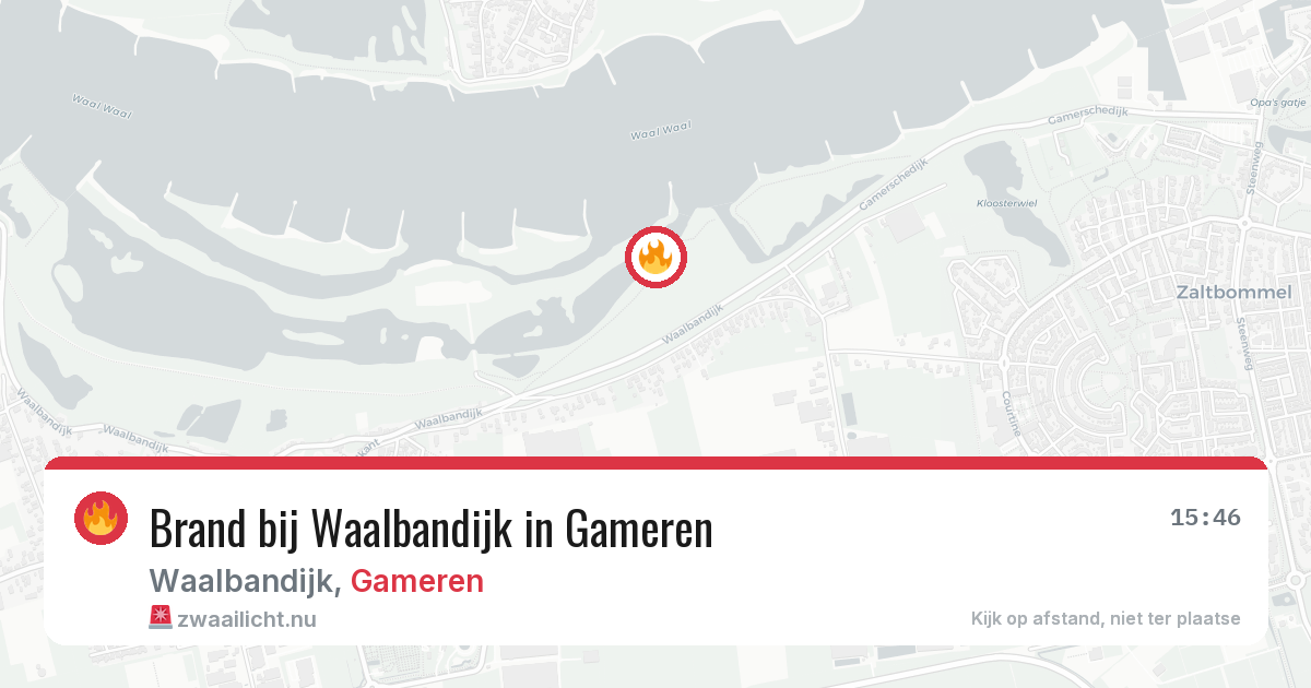 Brand bij Waalbandijk in Gameren — 12 jul 2026