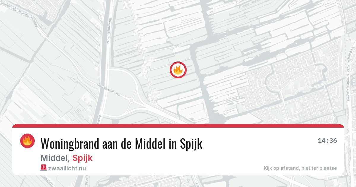 Woningbrand aan de Middel in Spijk — 14 feb 2026