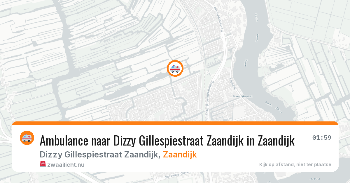 Ambulance naar Dizzy Gillespiestraat Zaandijk in Zaandijk — 25 jul 2026