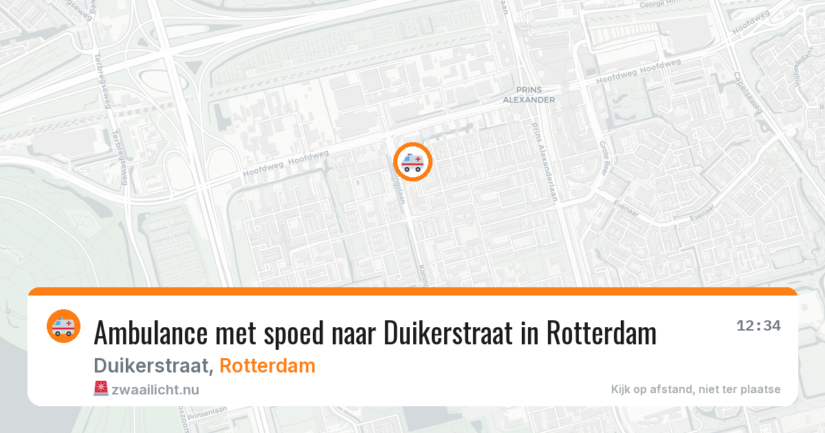 Ambulance met spoed naar Duikerstraat in Rotterdam — 25 jul 2026