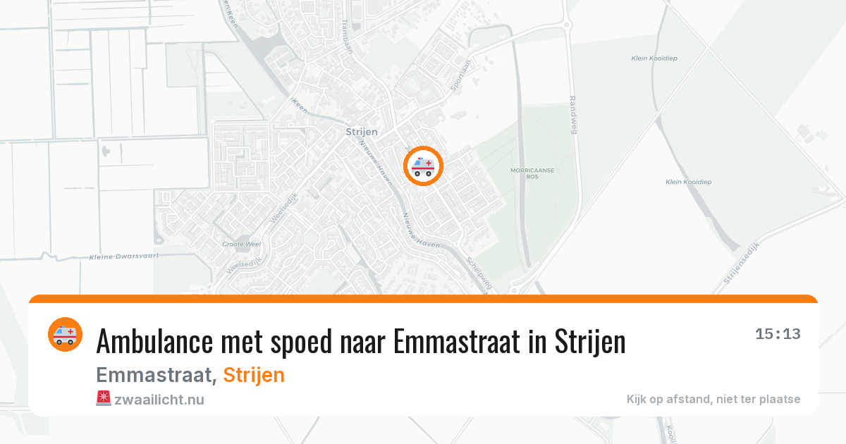 Ambulance met spoed naar Emmastraat in Strijen — 7 apr 2026