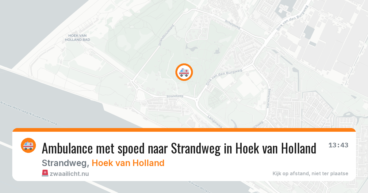 Ambulance met spoed naar Strandweg in Hoek van Holland — 26 jul 2026