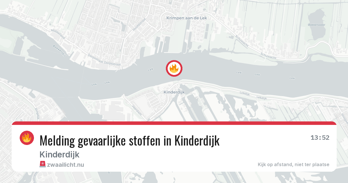 Melding gevaarlijke stoffen in Kinderdijk — 2 apr 2026