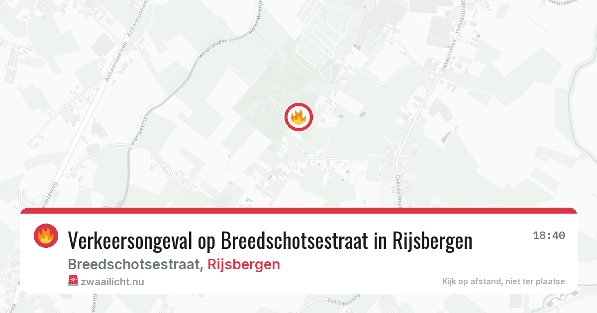 Verkeersongeval op Breedschotsestraat in Rijsbergen — 13 mei 2026