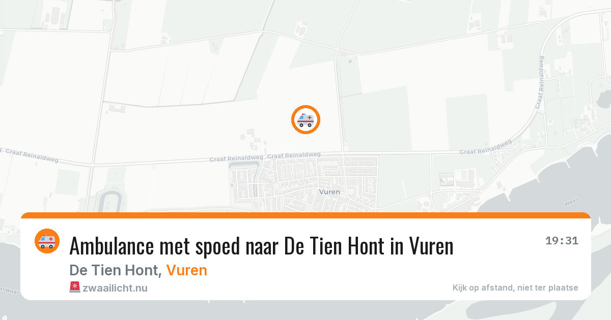 Ambulance met spoed naar De Tien Hont in Vuren — 14 jul 2026